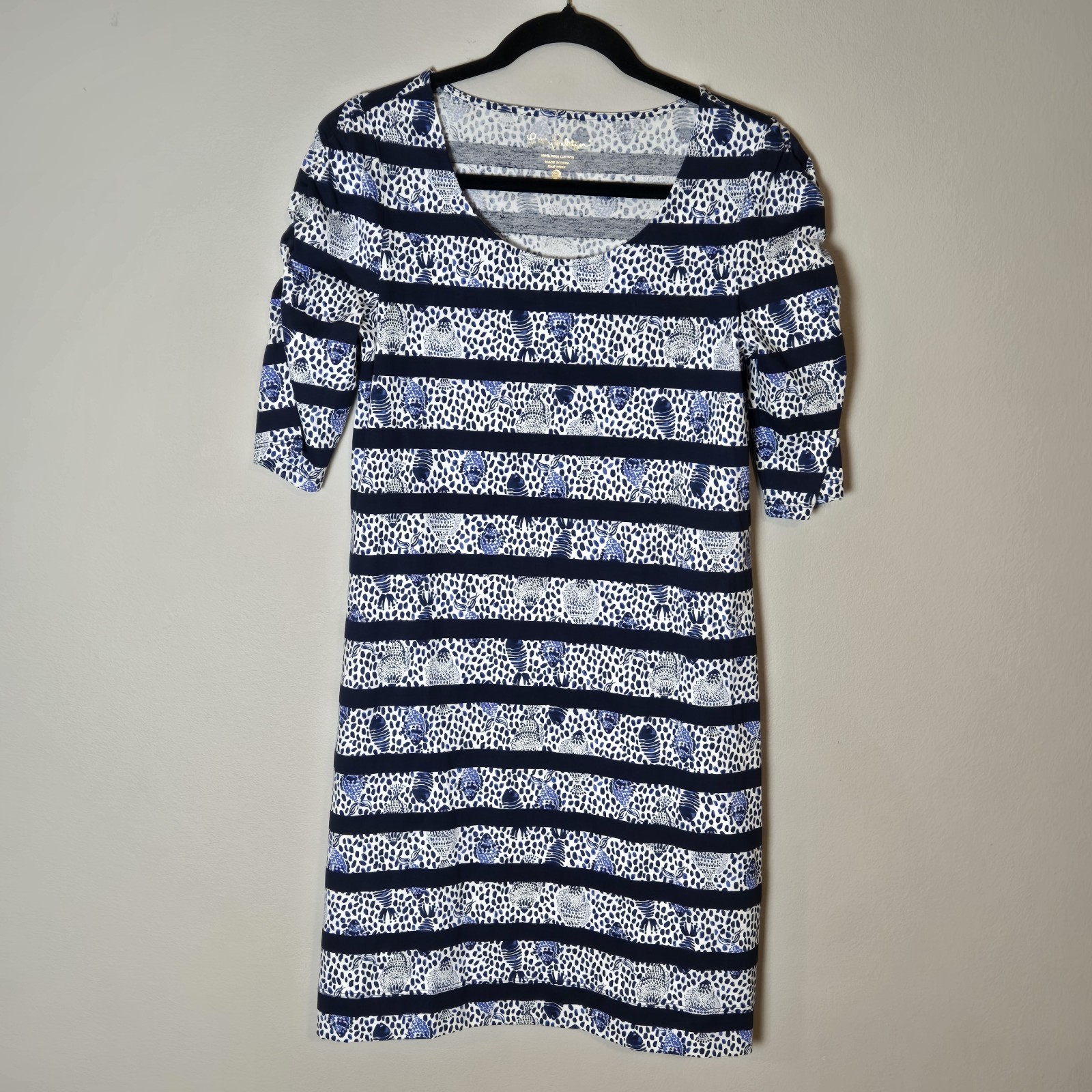 Lilly Pulitzer Sz Small La Jolla High Tide Pima Cotton Dress Striped Nautical