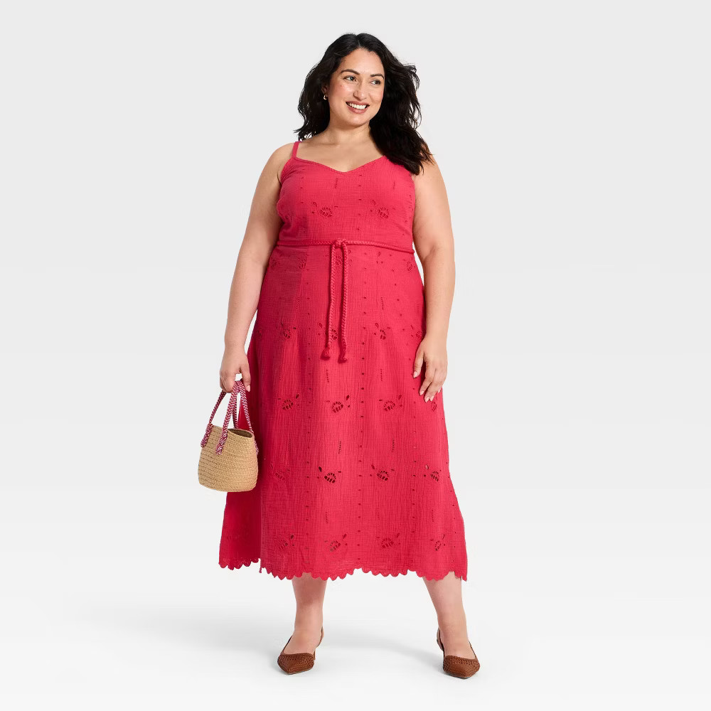 Women Crafted Midi Sundress – Universal Thread Pink 2X