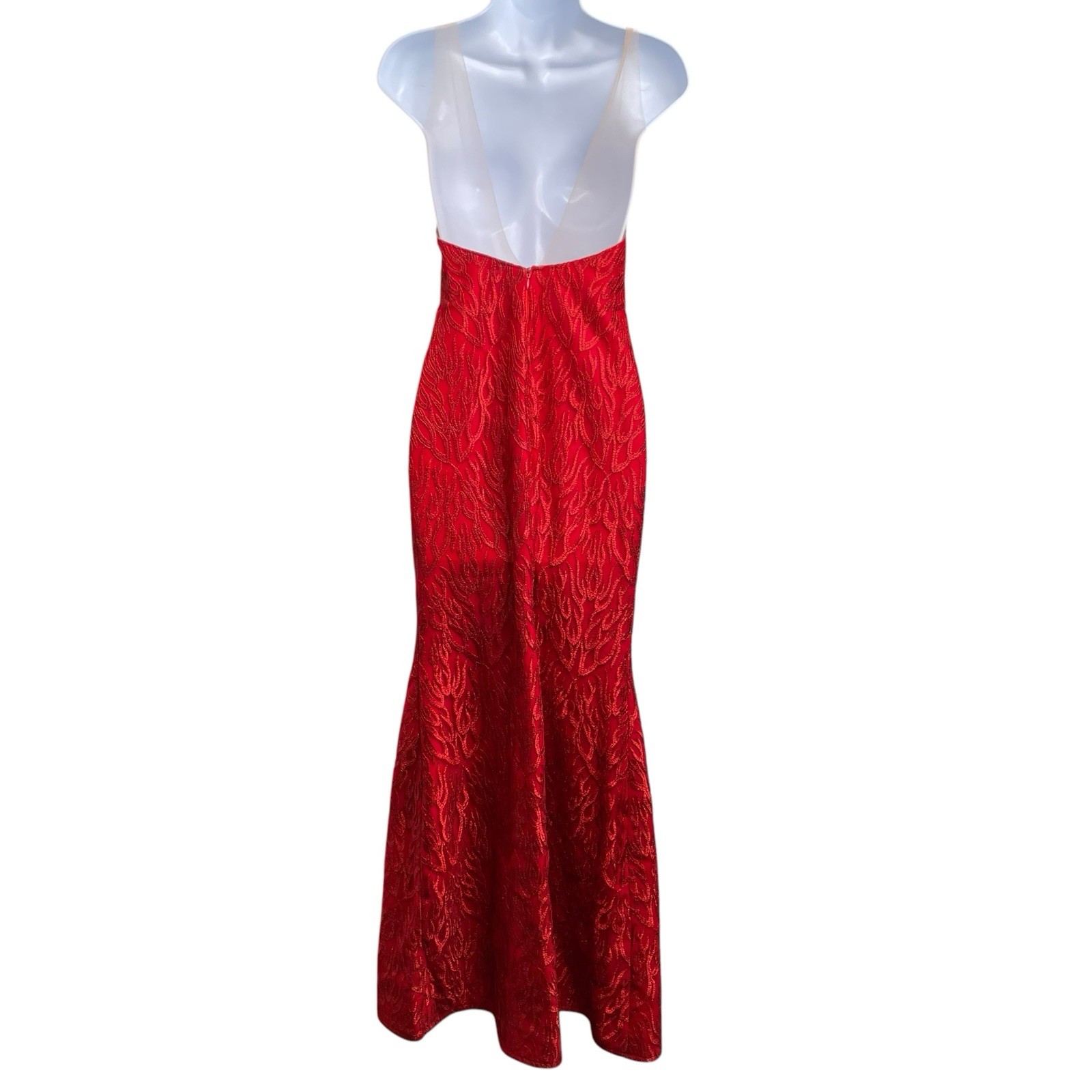 Ana Maria Mariano Red Evening Gown Est. Size 2 Bodycon Statement Va Va Voom