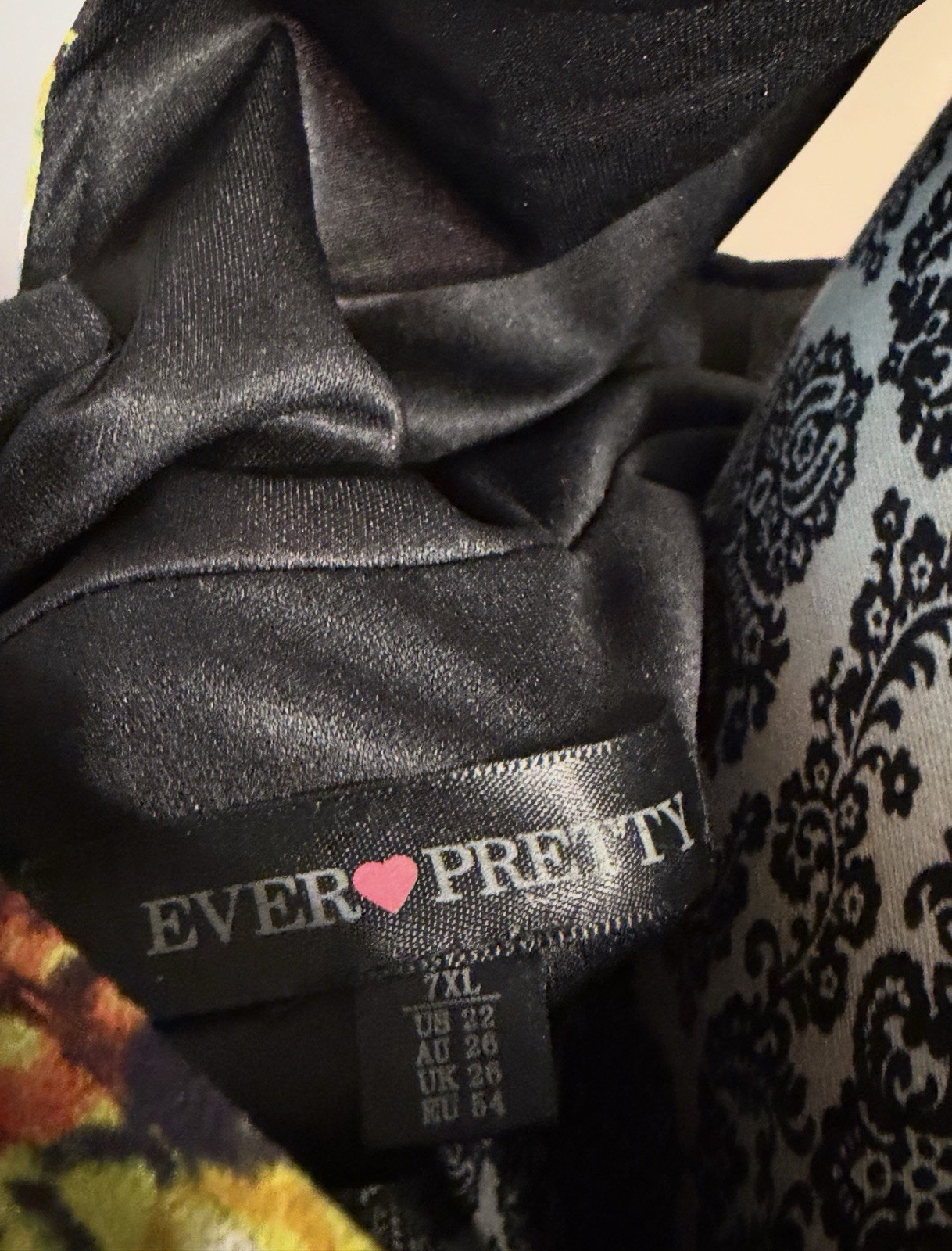 Ever Pretty Dress Blk Floral Formal Maxi Size 22 Gala Elegant Renaissance Whimsy