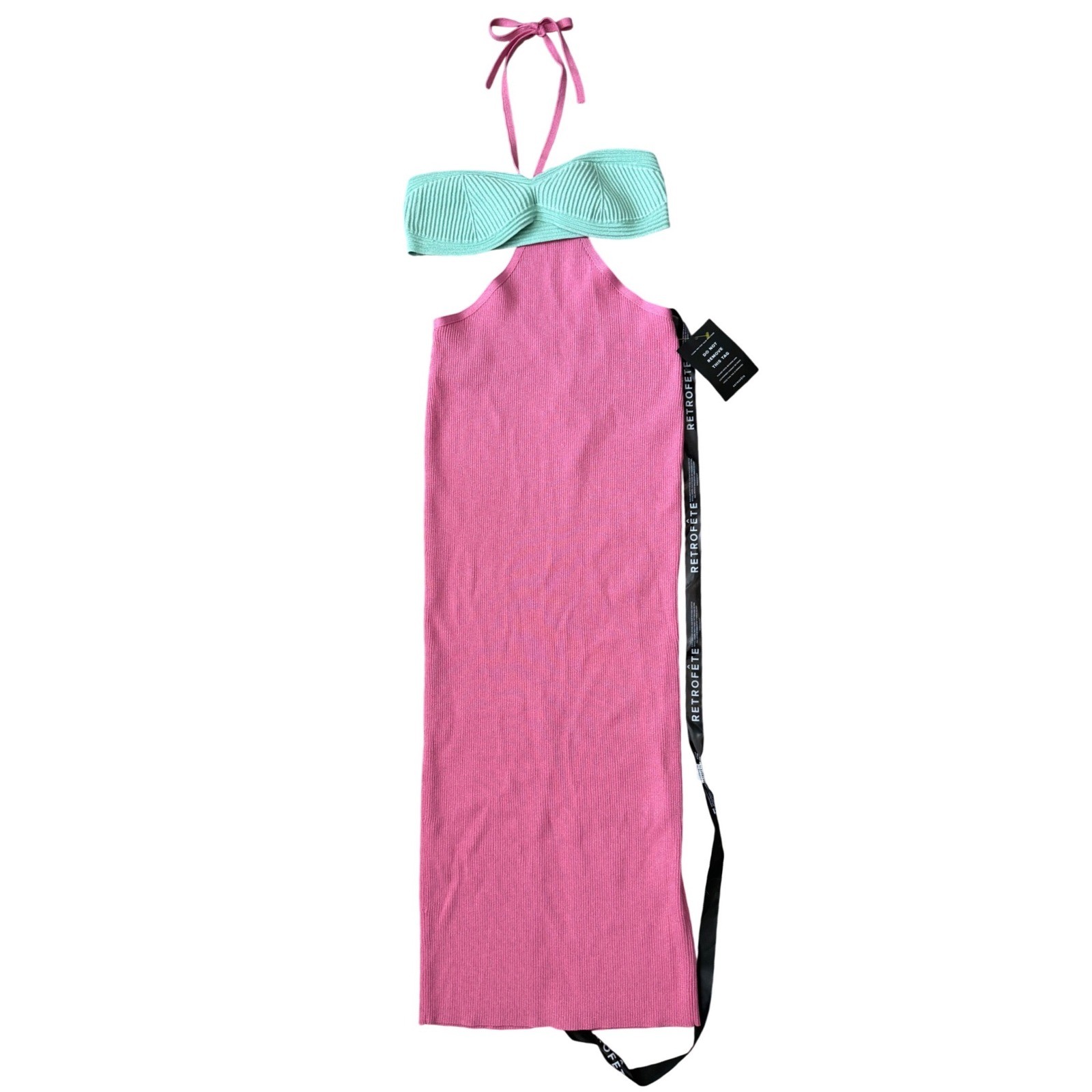 Retrofête Eloisa Knit Maxi Dress Metallic Candy Pink Size Large NWT