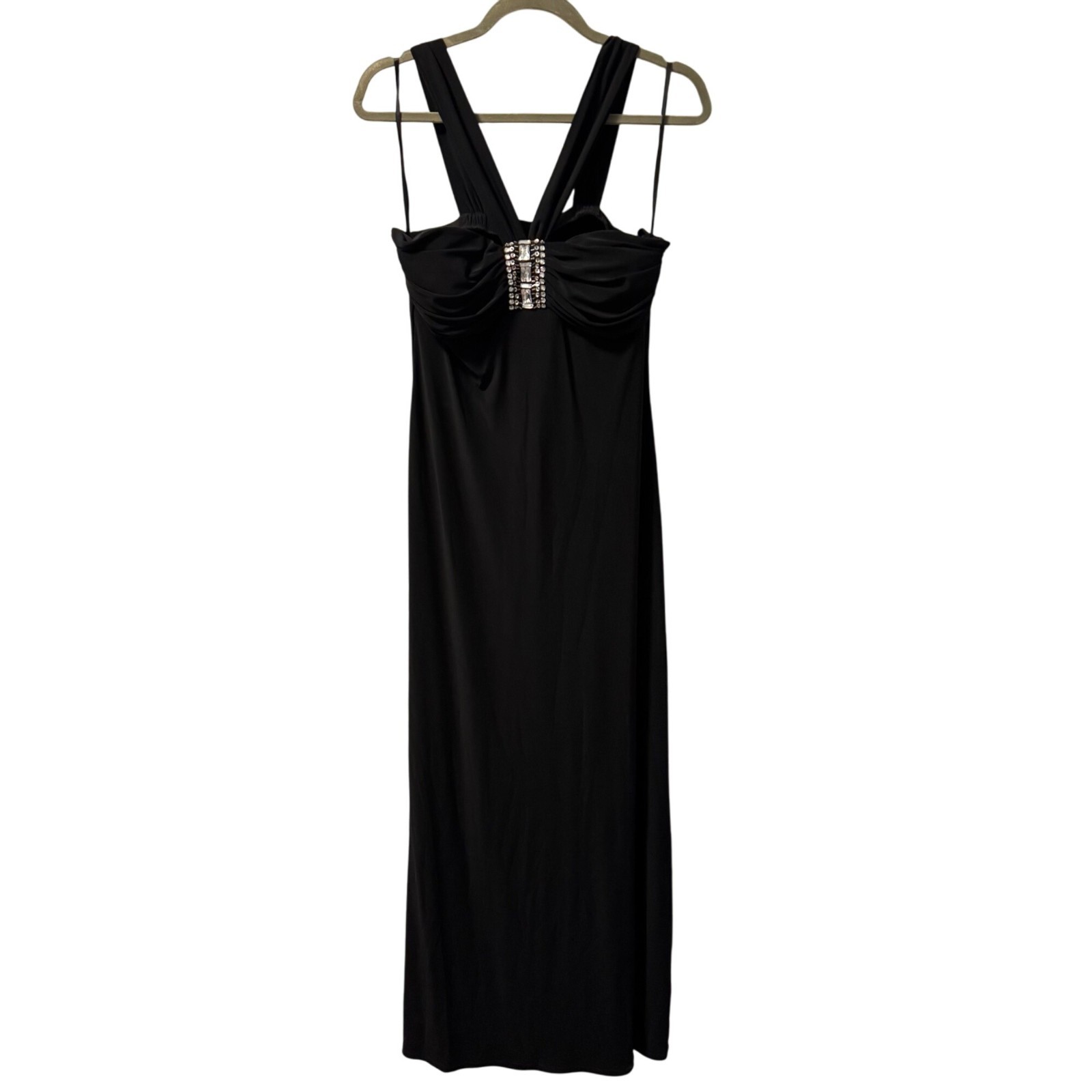 B. Smart Black Evening Gown Size 12 With Rhinestone Embellishment Dress.