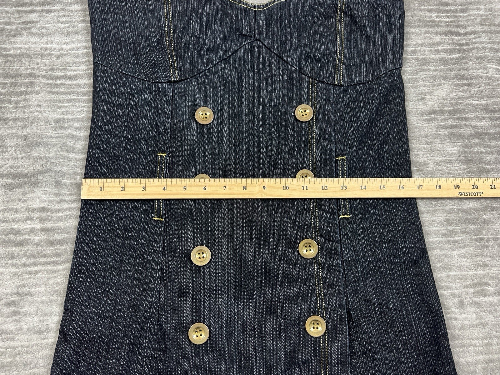 Gold Flava Dress Womens Medium Blue Denim Dark Wash Mini Cotton Blend