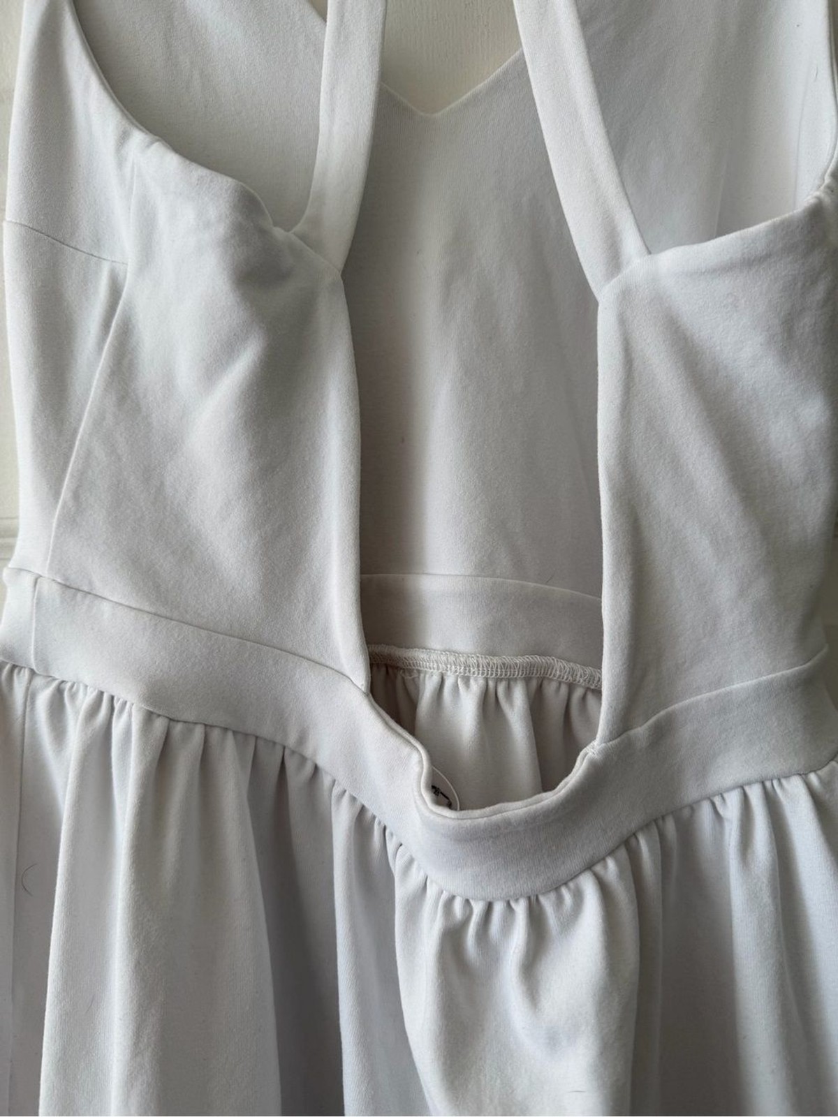 Susana Monaco White Halter Fit & Flare Mini Dress Open Back Stretch Size Small