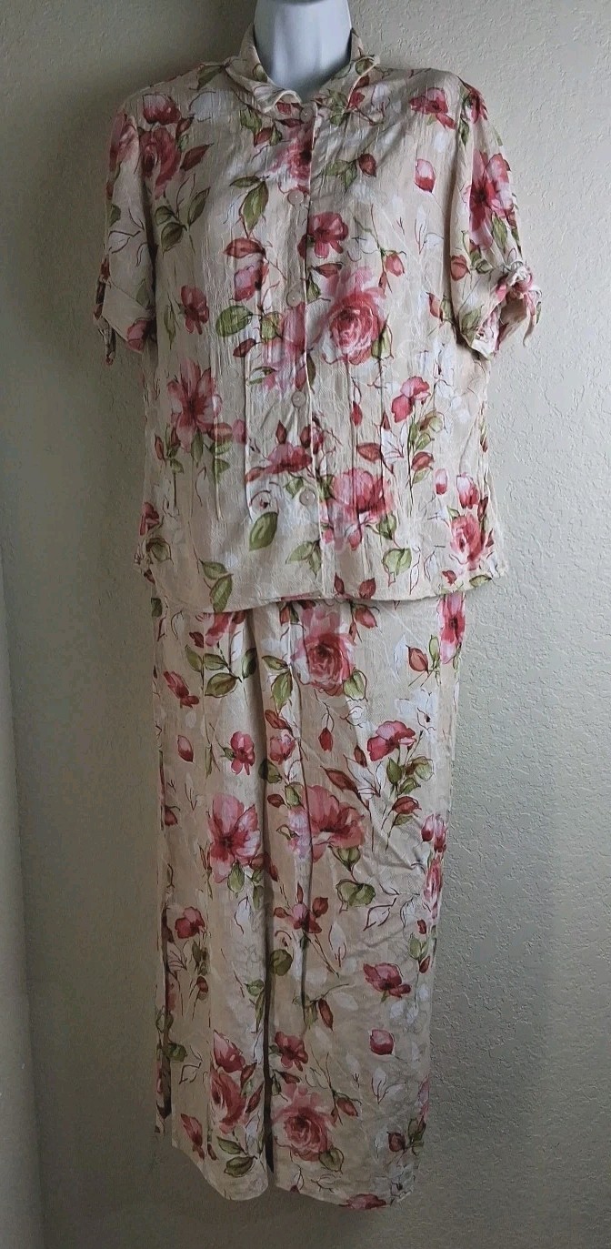 Karin Stevens Women’s Sleeveless Flowers Maxi Dress W/ Blouse Size 12