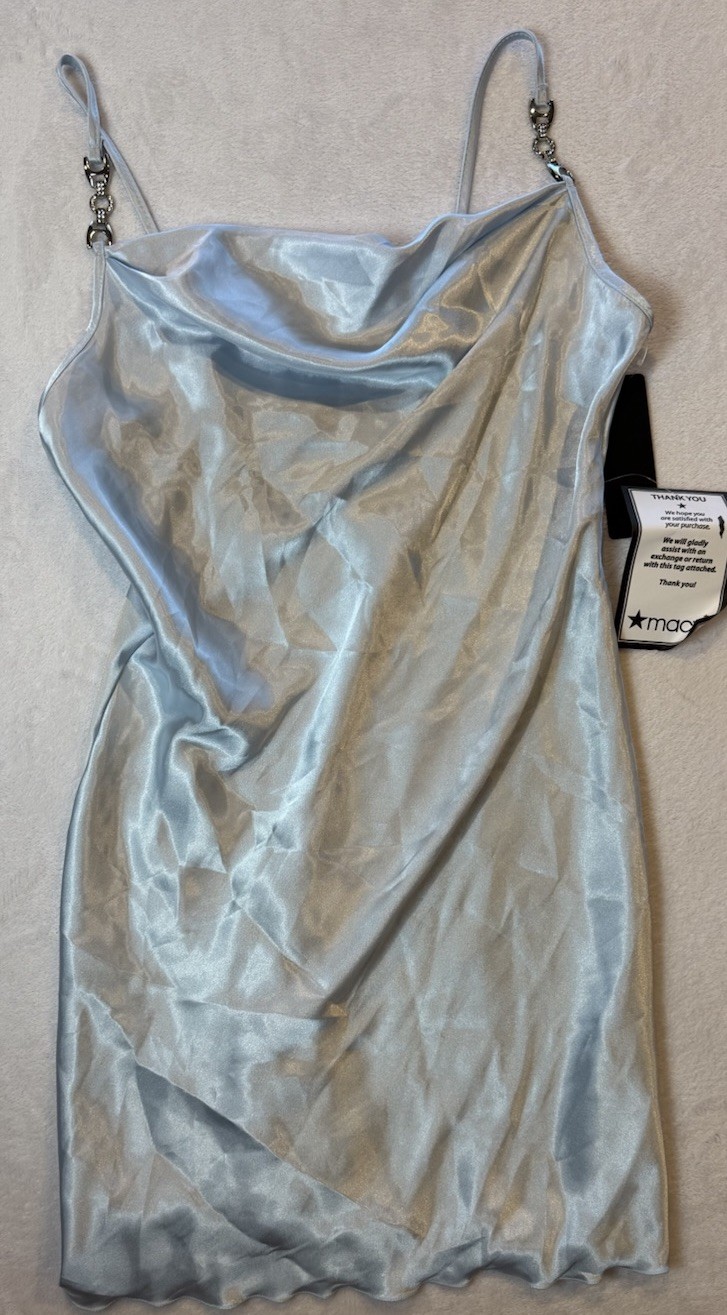 Jump Apparel Satin Cowl Neck Slip Dress, Size Large NWT