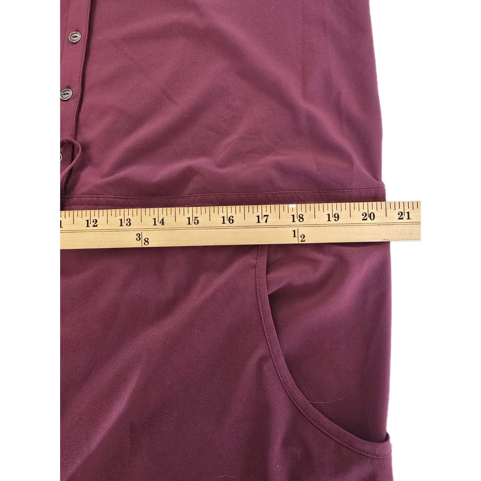 Orvis Pack & Go UPF 50 Drawstring Roll Tab Slv Dress M Stretch Travel Wicking