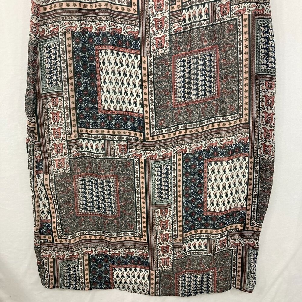 Junarose size 14 Multicolor Patchwork Boho Print Maxi Dress Feminine Vacation