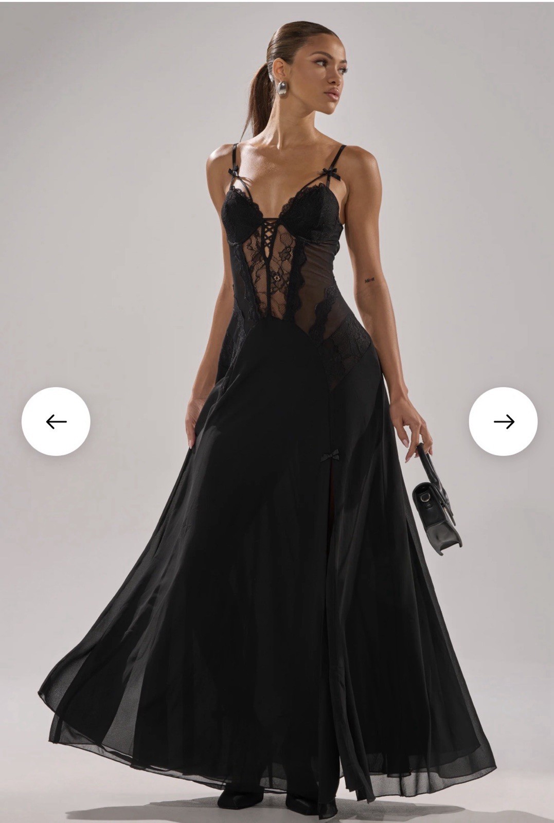 NWT AKIRA Black Leila Maxi Dress size M Check Desc For Full Details