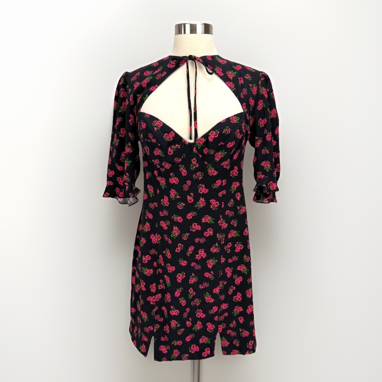 Lovers and Friends NWT Roxbury Mini Dress Vivi Floral Ruffle Sleeve Womens M
