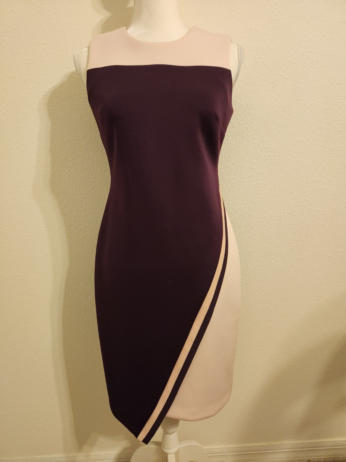 Tommy Hilfiger Pink and Maroon Asymmetrical Size 4 Polyester Dress NWOT