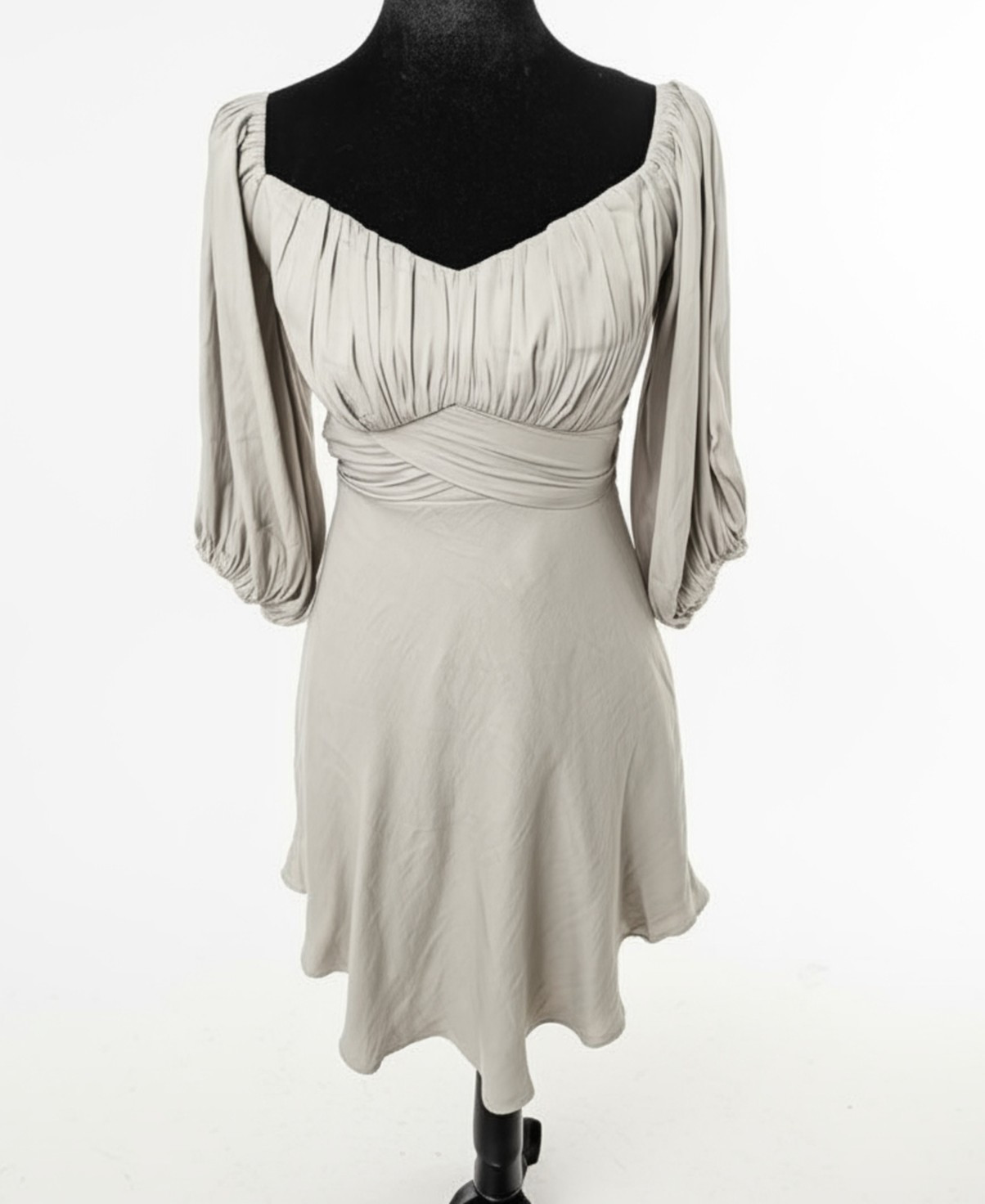 Hello Molly Light Green Sweetheart Puff Sleeve Tie Waist Mini Dress 4