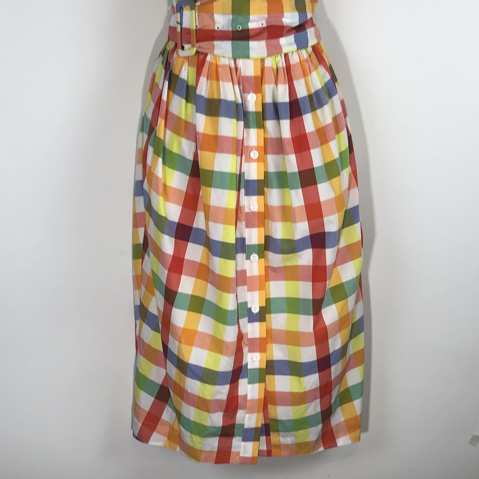 Christopher John Rogers Target Dress Midi Sz 0 Plaid Wide Strap Tie Waist New