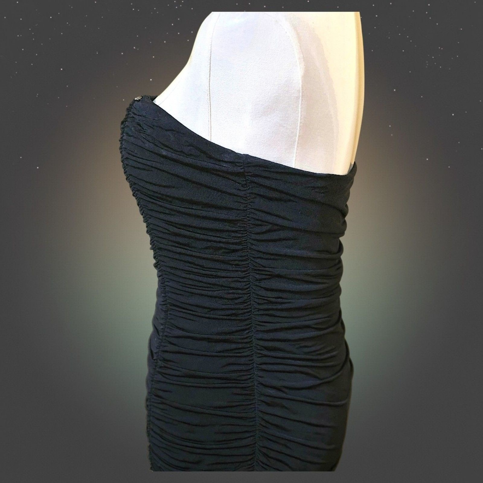 Guess Black Strapless Ruched Bodycon Mini Dress Womens Size M