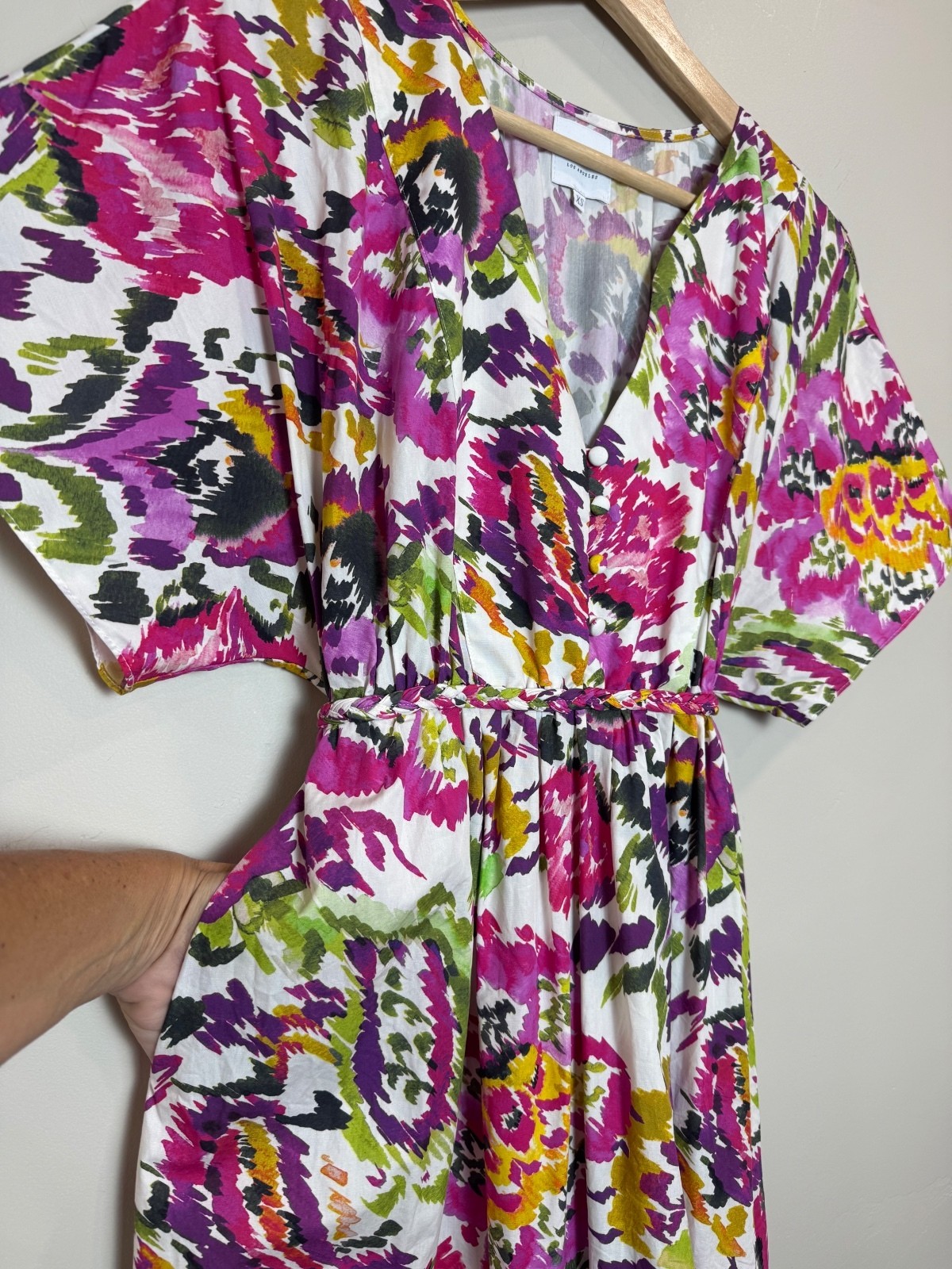 MISA Setareh Cotton Flora Splash Maxi dress XS (fits up to smaller MEDIUM)