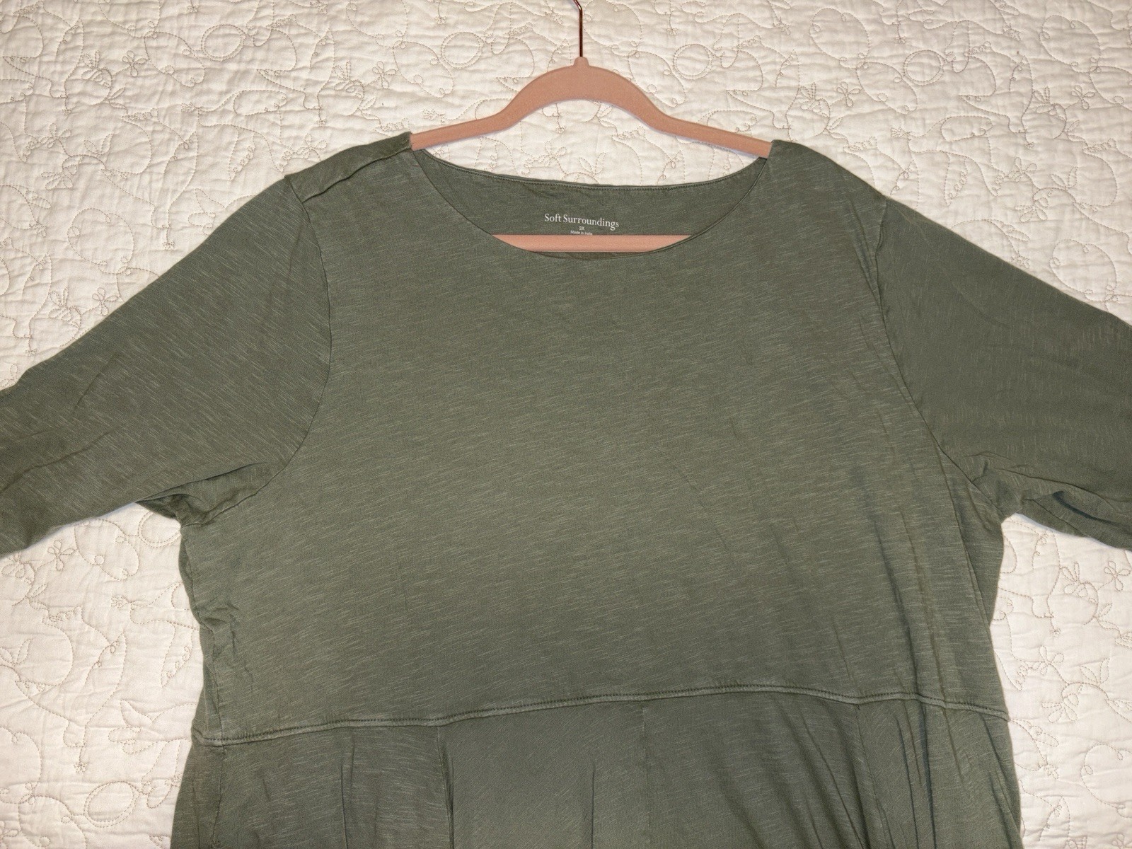 Soft Surroundings $129 Basil Green Casablanca Dress Sz 3X 22 24 EUC Worn Once