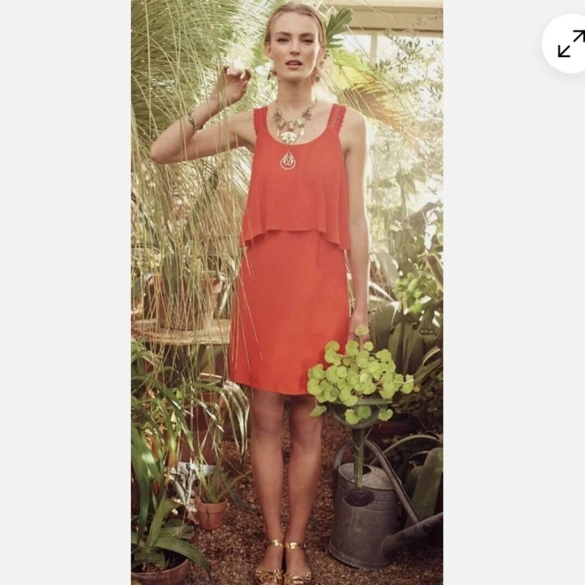 Maeve Tisana Red Layered Mini Dress / sz 6