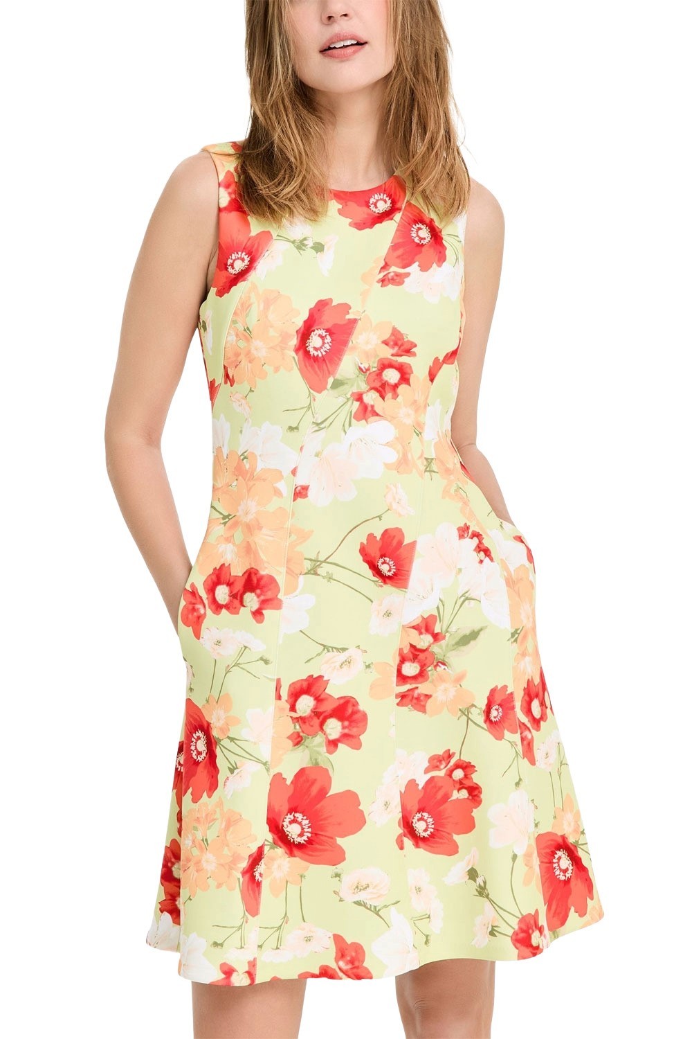 Vince Camuto Womens Printed Scuba Fit & Flare Dress 12 Green Multi – NWT