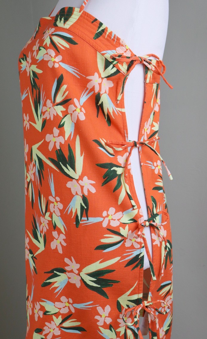 SOLID & STRIPED NWT $225 The Camille Floral Open Side Tie Mini Dress Size Small