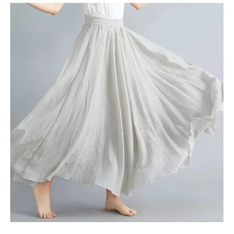 33 Colors Double Layer Cotton Liner Half Skirt Elastic Waist Spring Summer Autum
