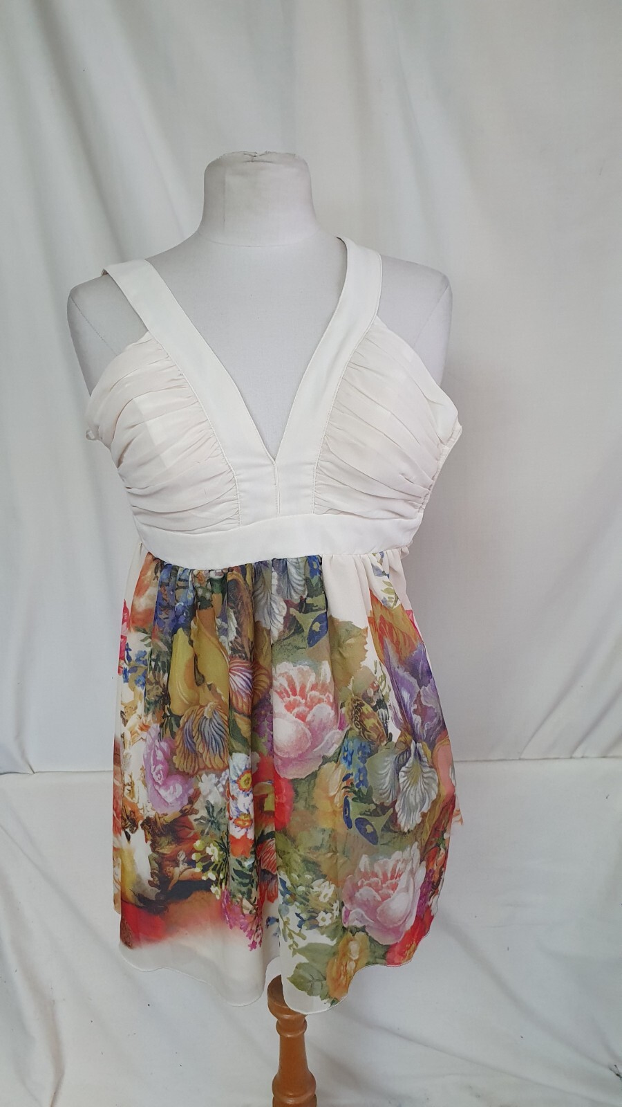 Ladies Dress, Ginger Fizz, Floral, UK 8, Chiffon, 28″ Bust, 31″ Length 6121
