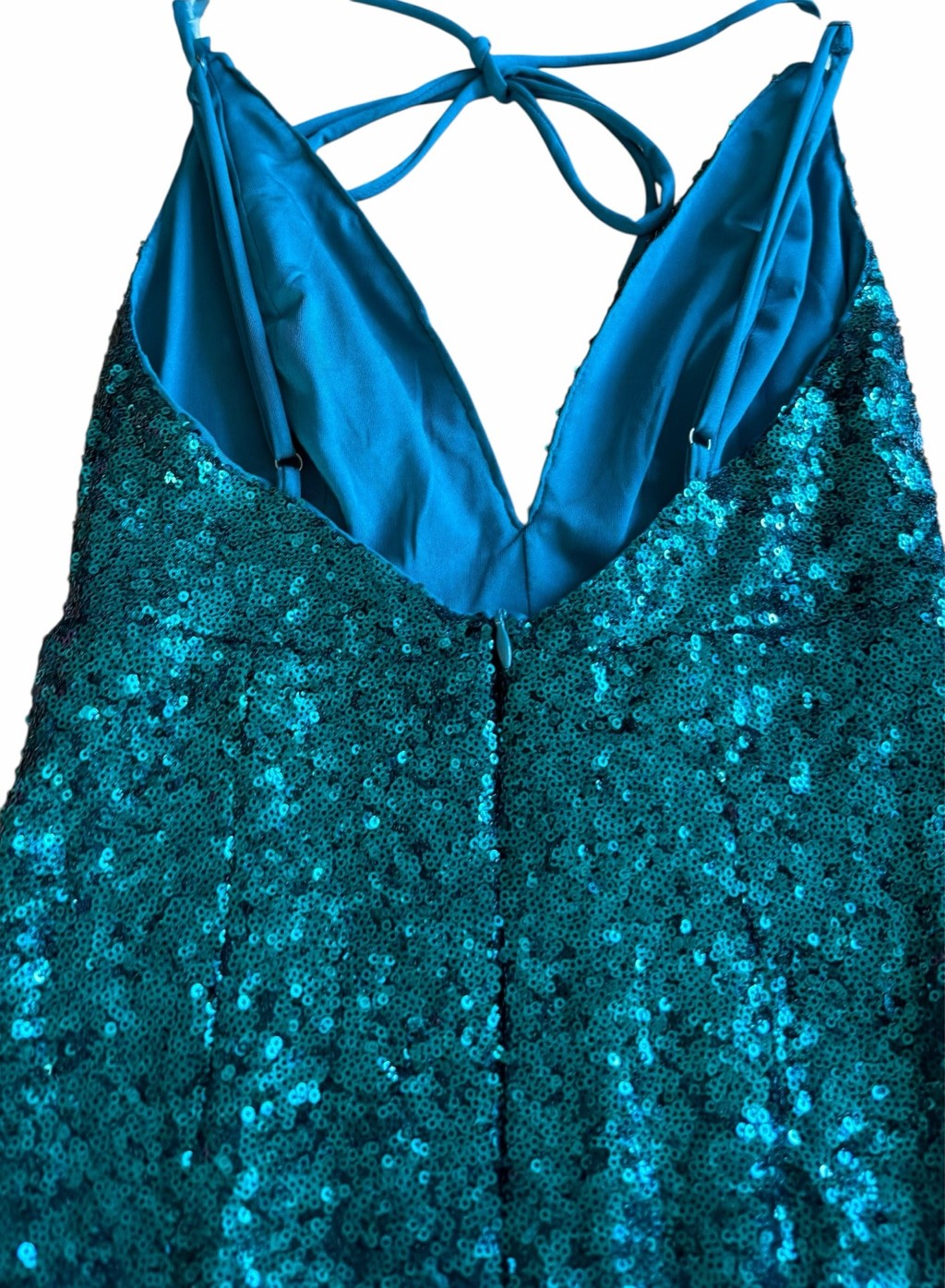 Hello Molly Teal Sequin Glitter Gypsy Mini Dress XS NWT