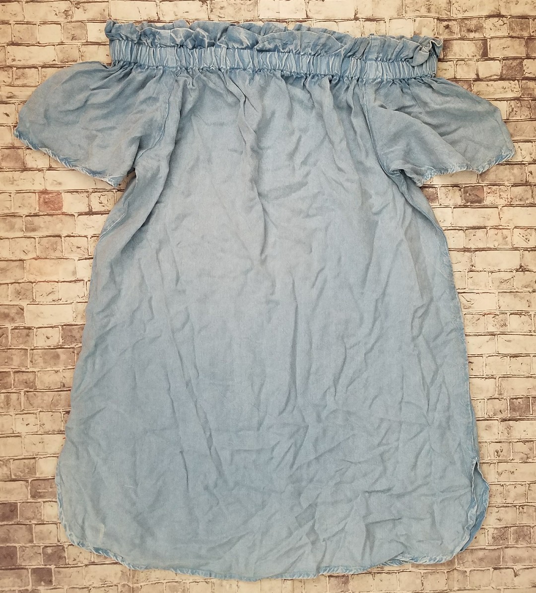 Style Envy Women’s Drop shoulder chambray denim Dress, Sz L, NWT -a4