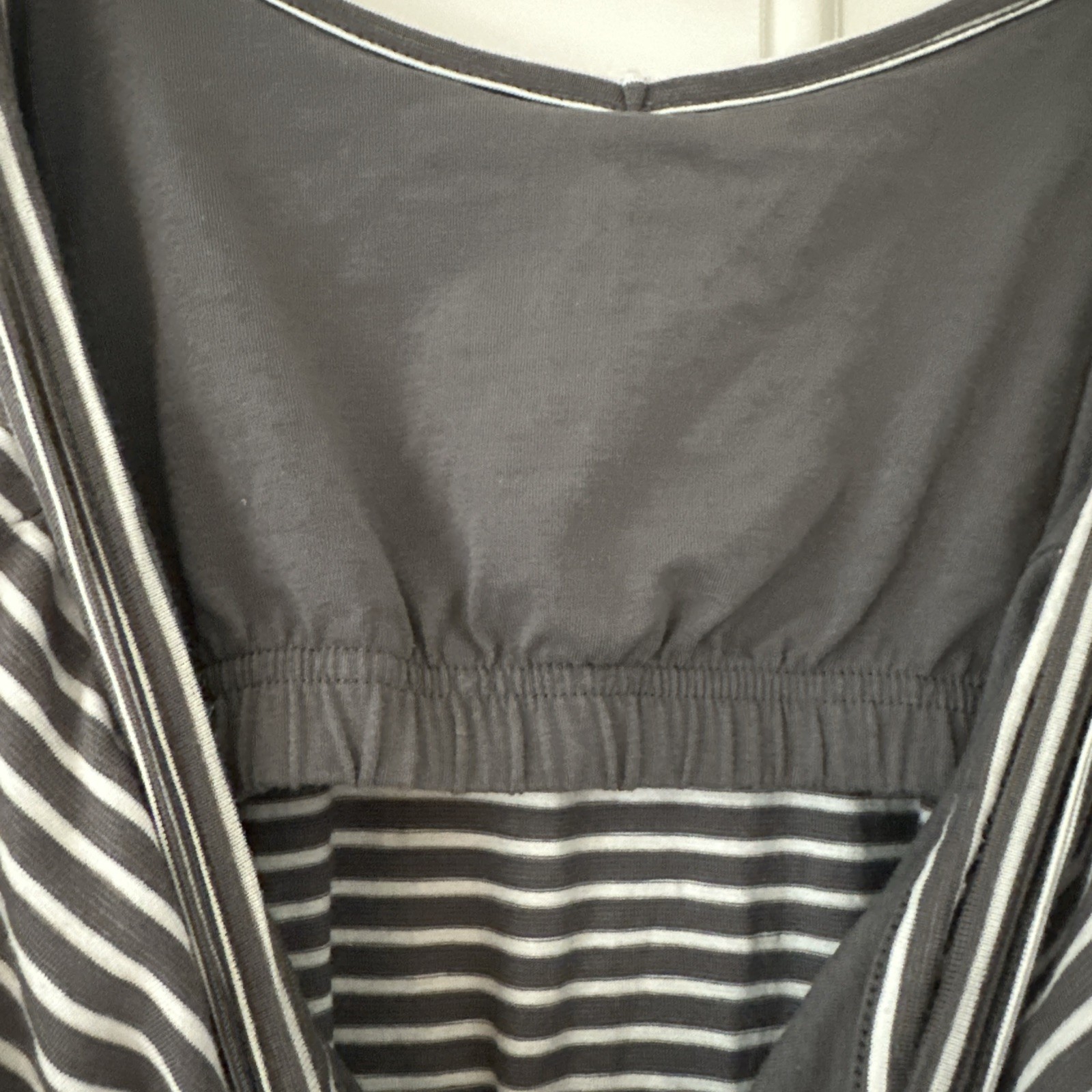Toad & Co Daisy Sleeveless S Strappy Striped White Gray Dress Organic Athletic