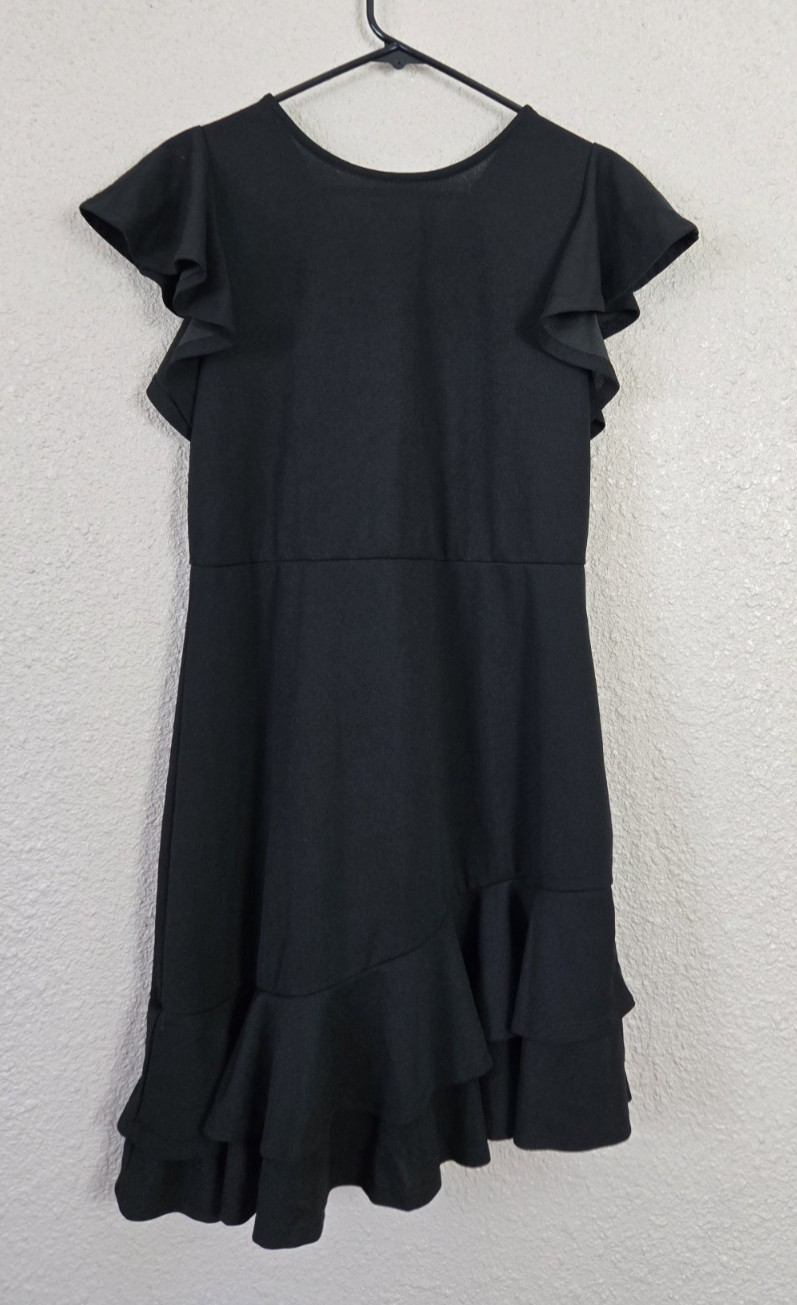 Junior Womens Black Asymmetrical Dress Size XL New #1Y503