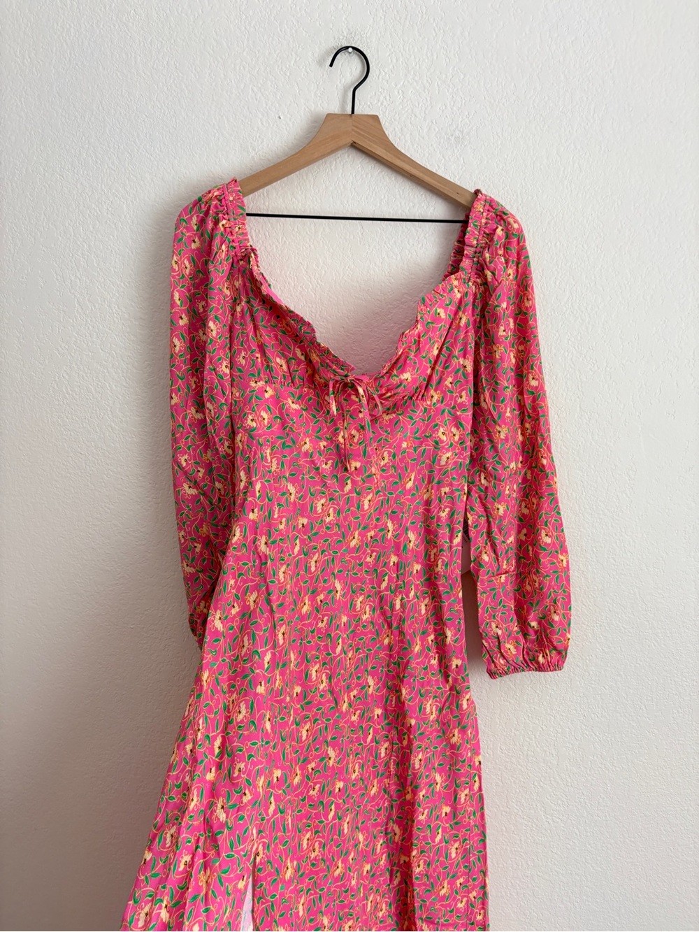 RIXO Olimani tie-detailed floral-print crepe de chine midi