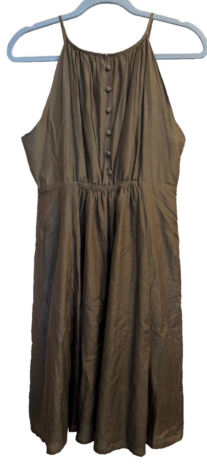 Solitaire Dress Halter Dress M Silk Brown Forest Quiet Luxury Earthy Minimalist