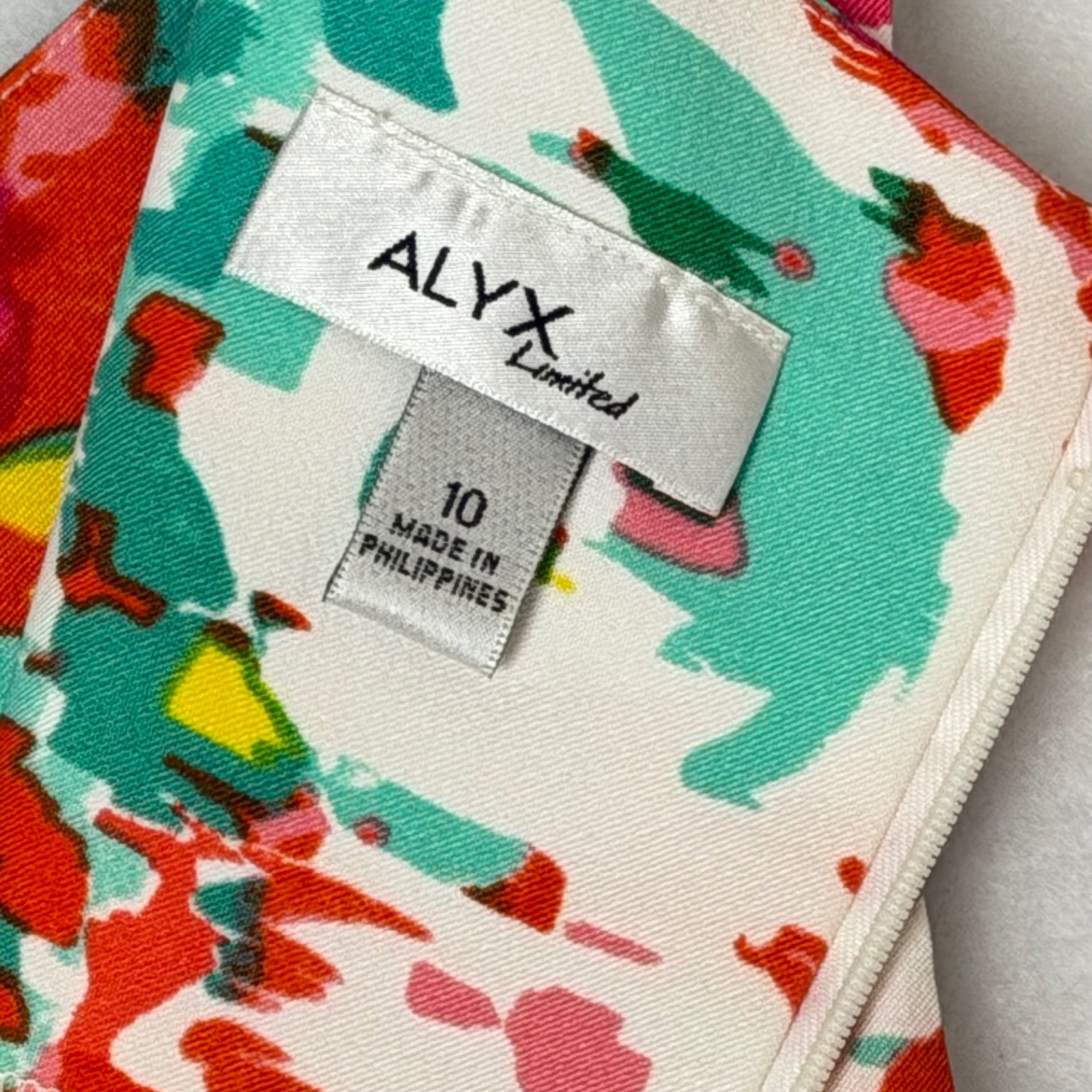 Alyx Limited Womens Abstract Multi Floral Sheath Dress Orange Teal Pink Size 10