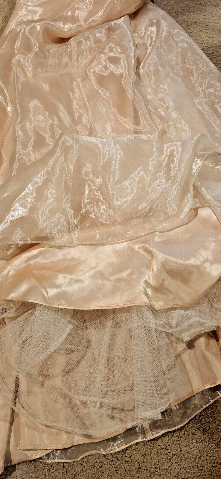 Scott McClintock Gold Shimmer Strapless Full Length Gown Dress Millennium 2000