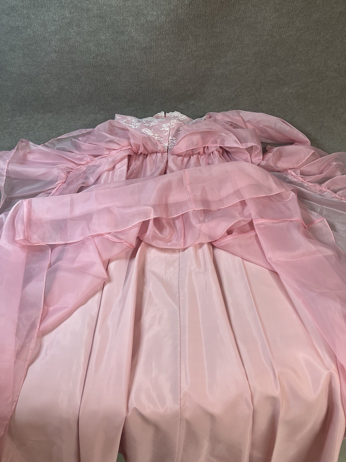 Vintage Dress 8 S Ruffle Sheer Nylon Tea Peasant Prairie Cottage Gypsy Cosplay
