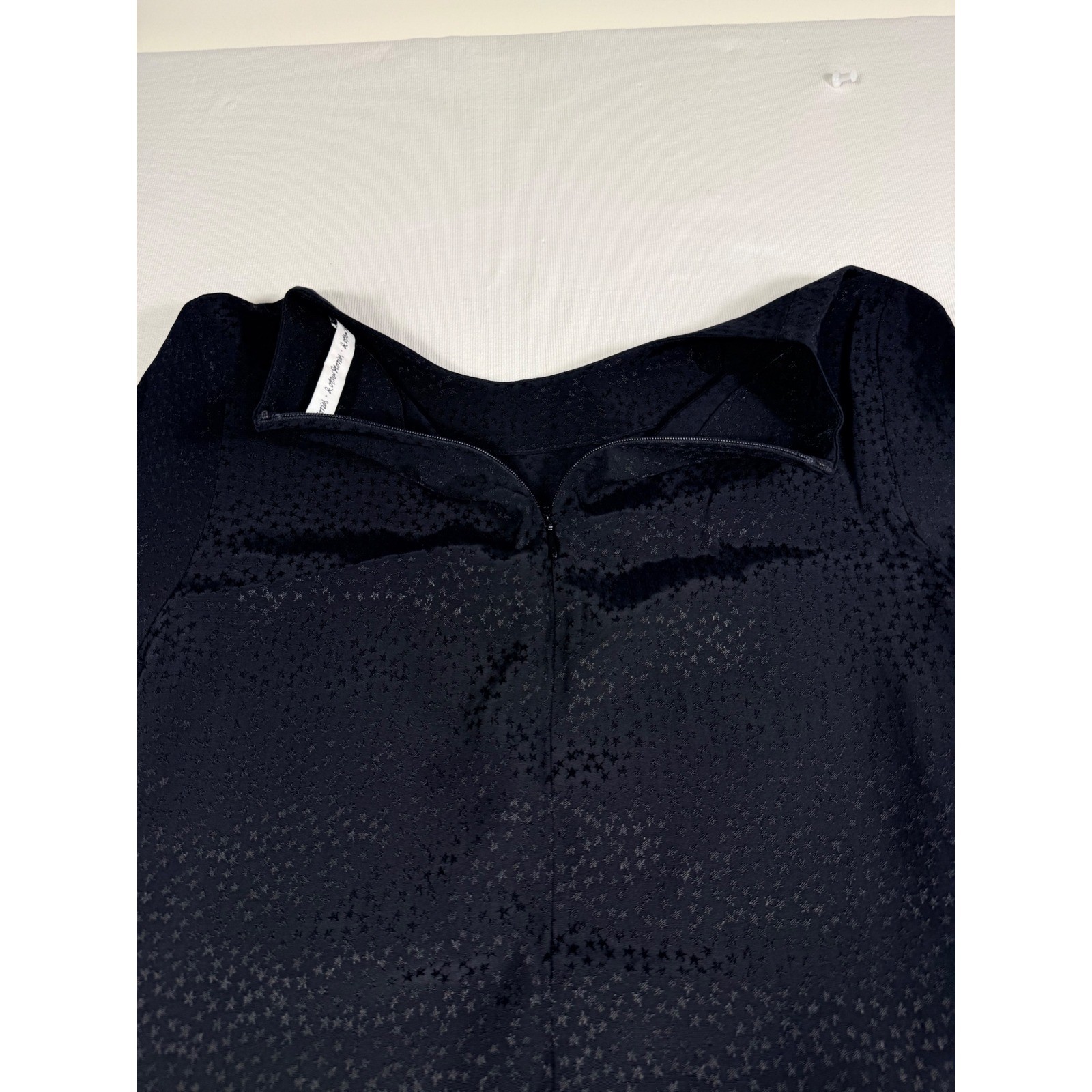 & Other Stories Mini Shift Dress 4 Black Star Jacquard Bell Sleeve Pocket