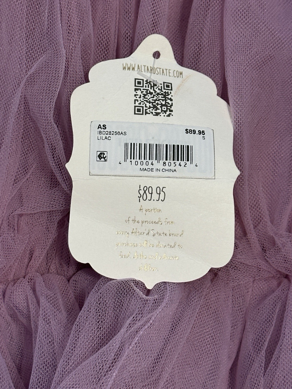 ✨💜 NWT Altar’d State Daria Tulle Mini Dress Lavender Lilac Small Fairycore ✨