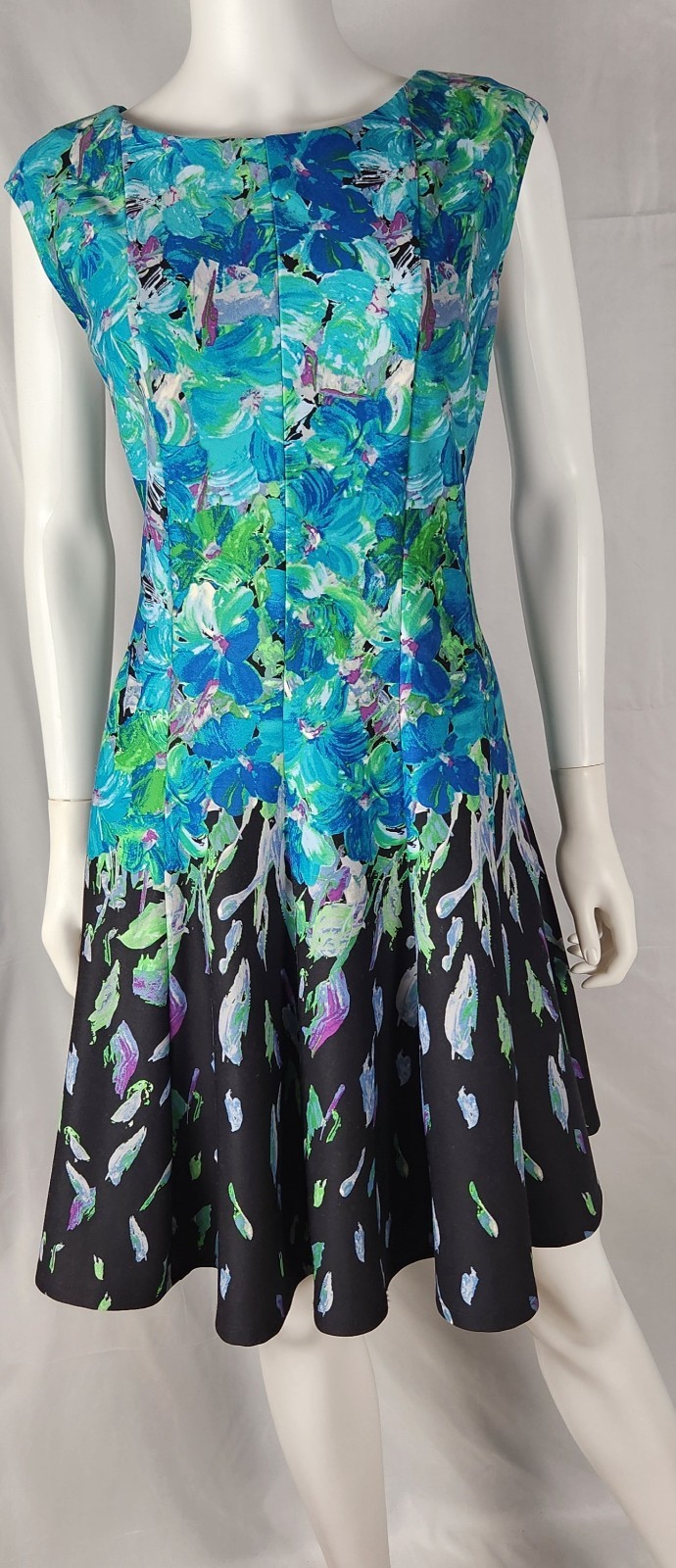 DB Vibrant Floral Classic/Retro-Inspired/Garden Party Fit Flare Dress 14