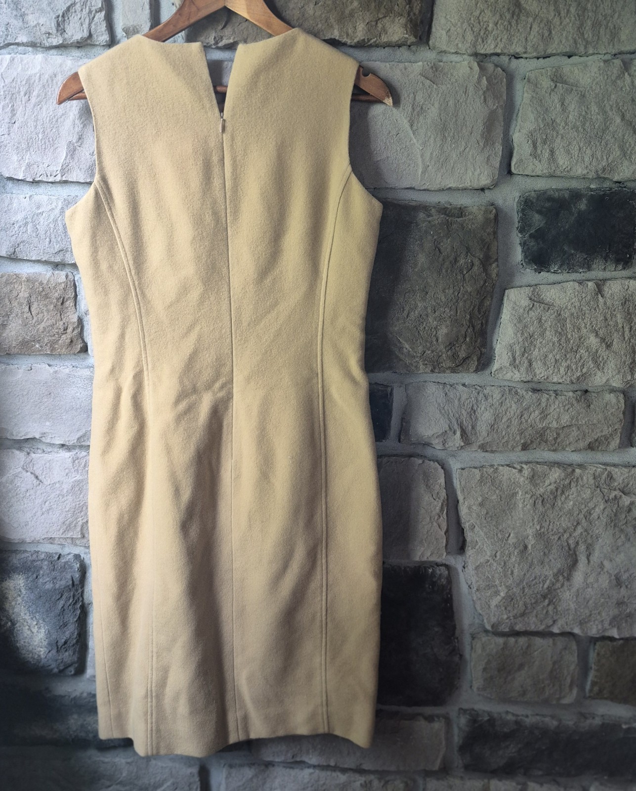 Lauren Ralph Lauren (Green Label) 100% Wool Sheath Dress Camel Tan Size 6