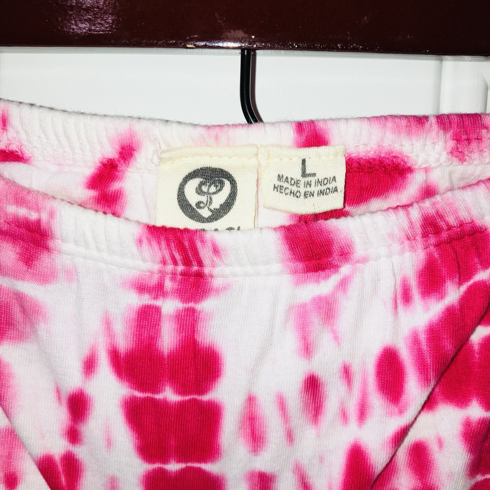 Lagaci Umbrella Tie Dye Strapless Dress Beach Cover Up Pink Hippie Boho Sz L NWT