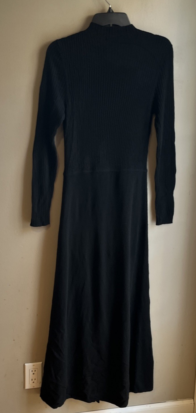 Sandro Wool/ Cashmere Blend Black Sweater Dress – size 8 / 40 FR – retail $445
