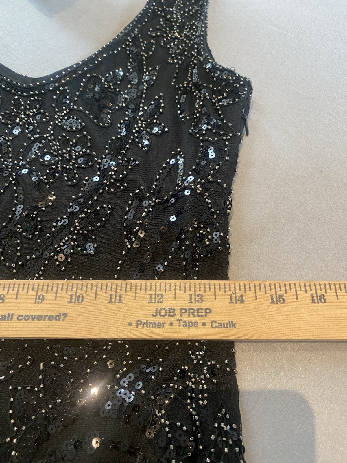 Fundaisy Gatsby Flapper Fringe Black Beaded Sequin Midi Dress, Size S, Glam