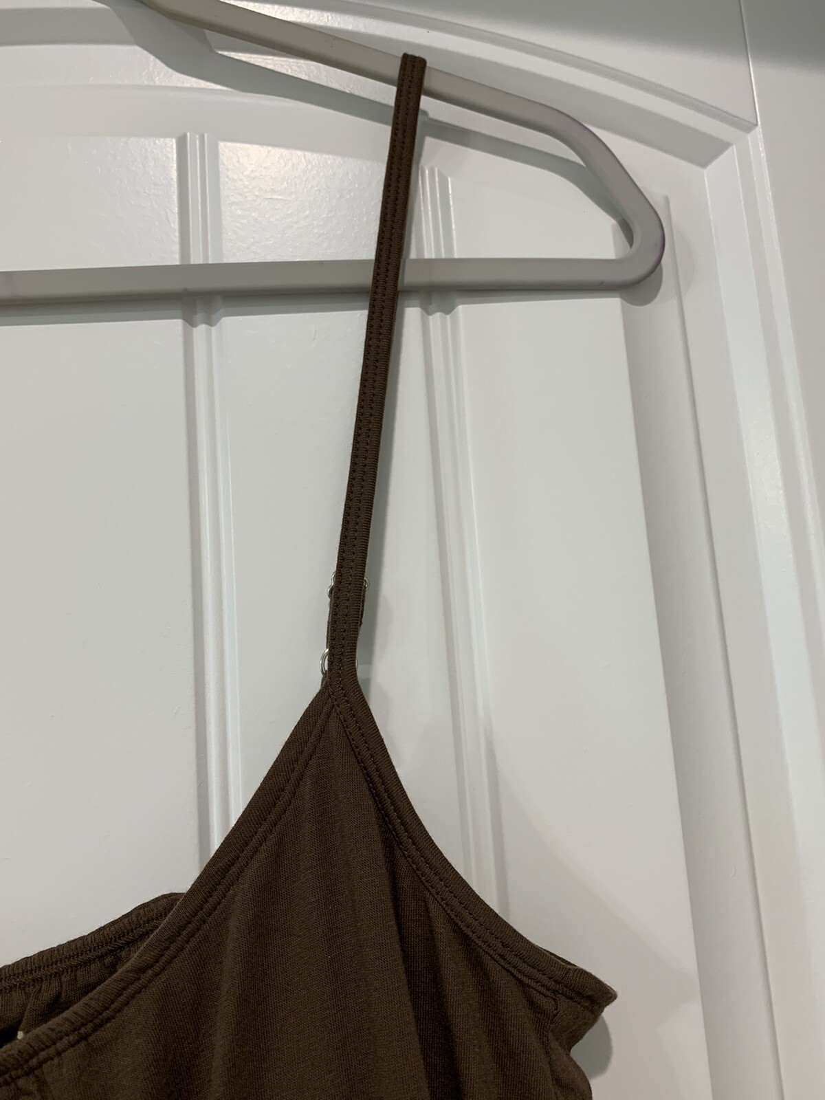 Red Camel Tiered Dress Womens Sz XL Spaghetti Strap Brown Cotton Spandex Comfy