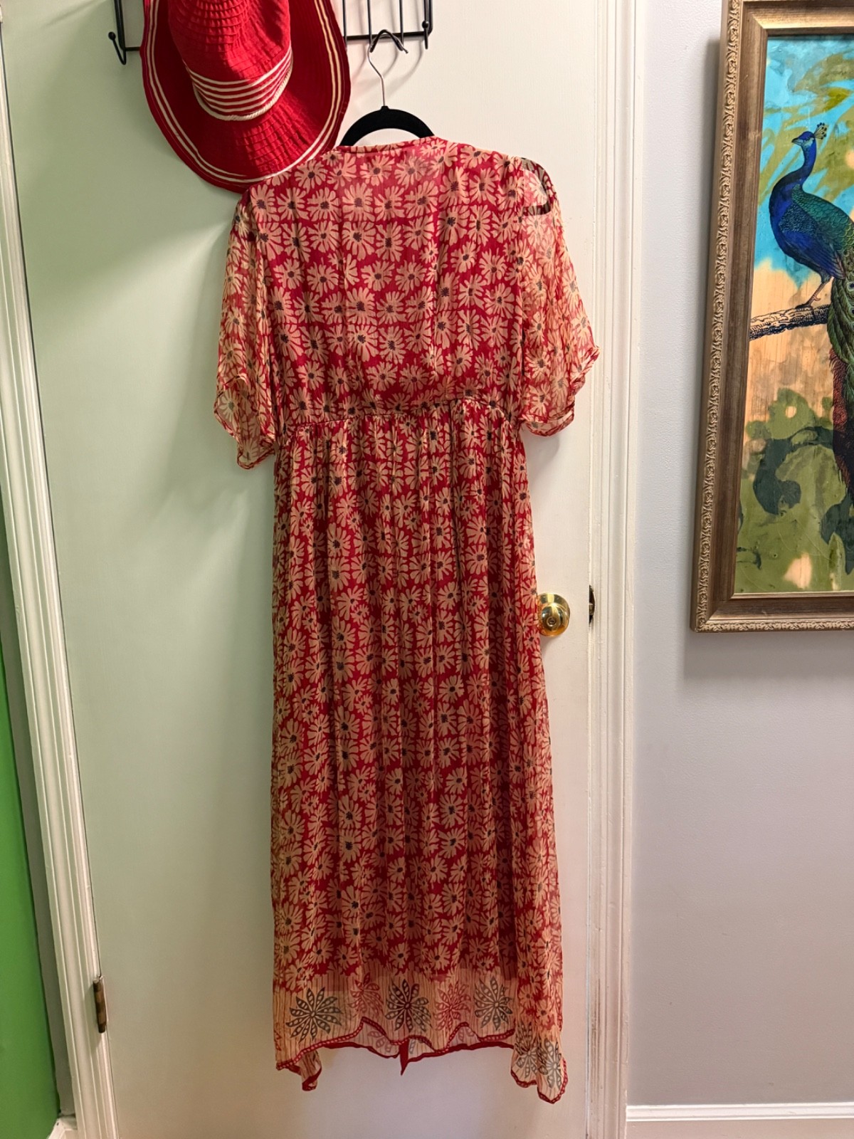Maison Hotel Celine Maxi Dress M “Las Dalias” Block Print Boho Worn Once