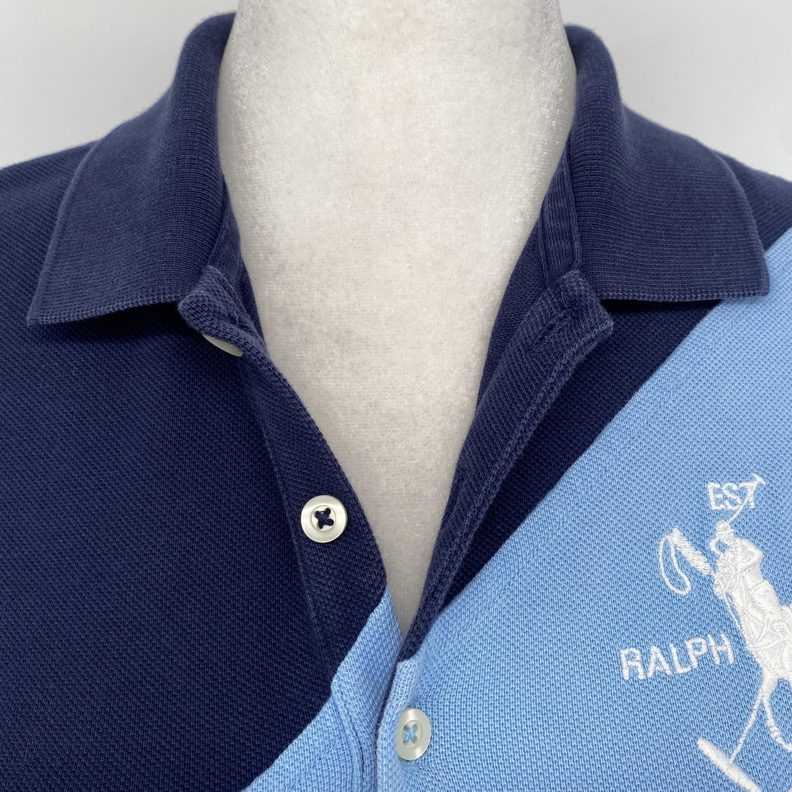 VTG Y2K Ralph Lauren Sport Polo Dress M Blue Colorblock Crest Logo Tennis Golf