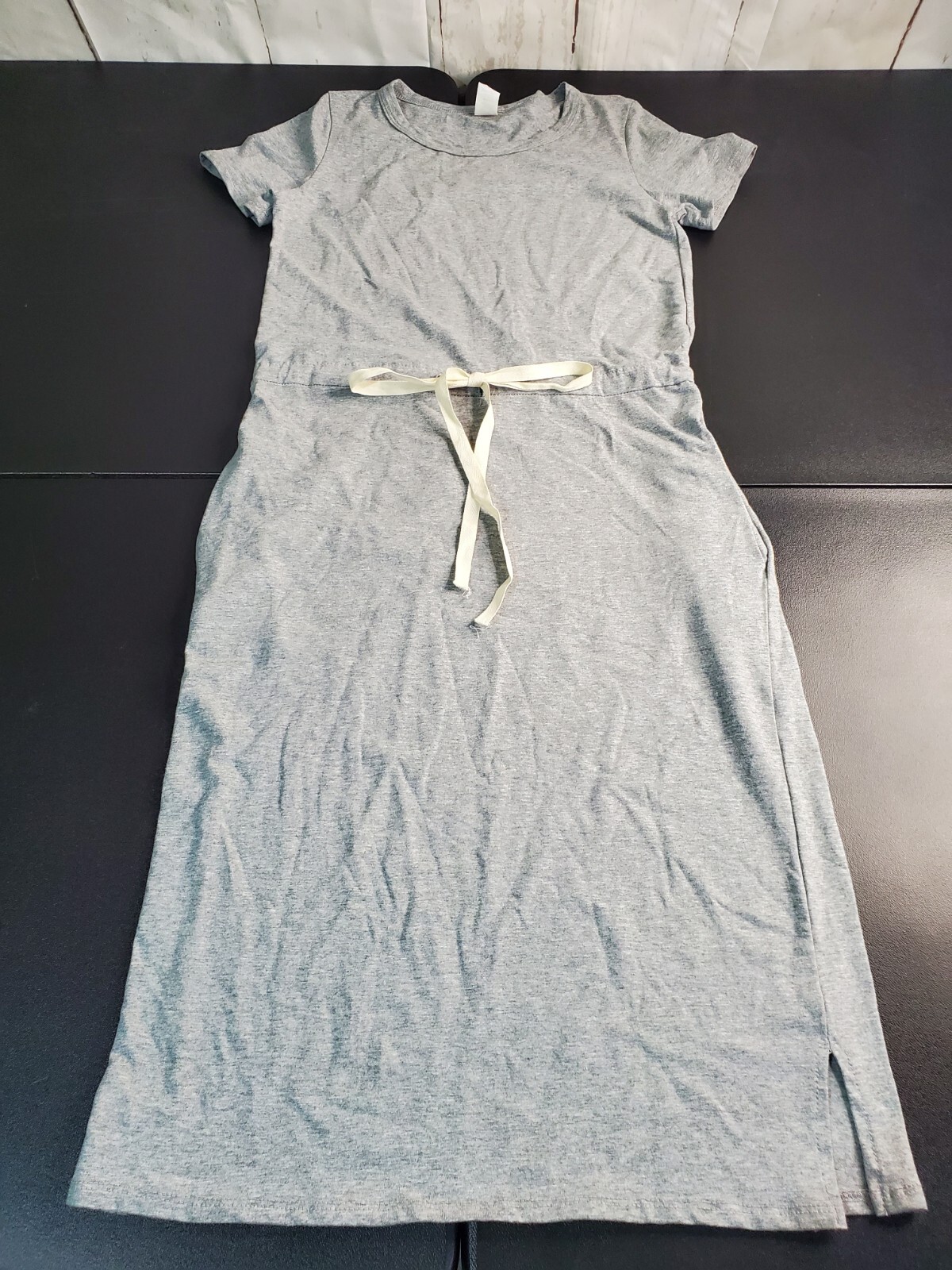 7th Ray T-Shirt Dress Women’s Small Short Sleeve Knee Length Side Pockets Gray
