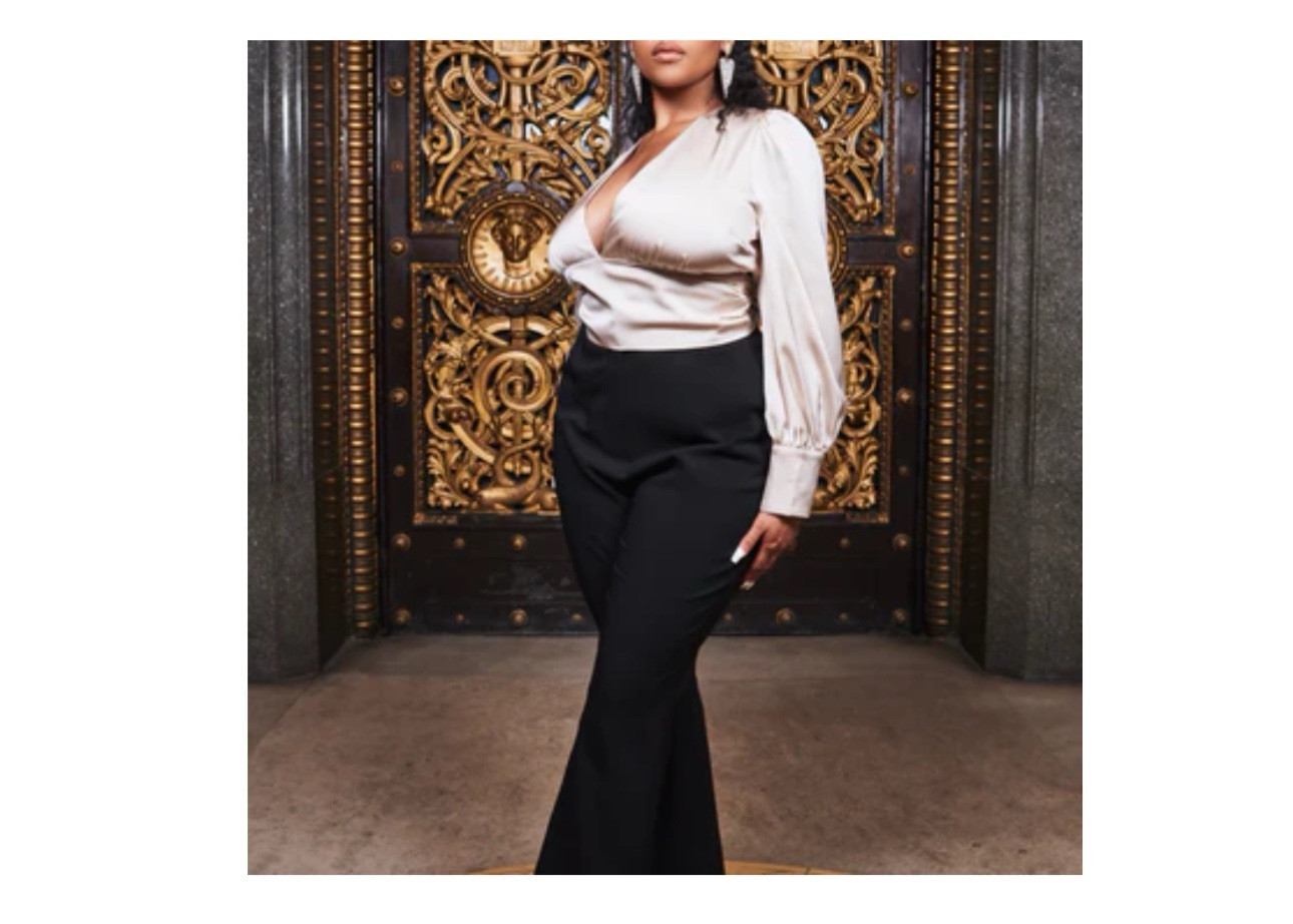 Lavish Alice Trousers Curve Satin