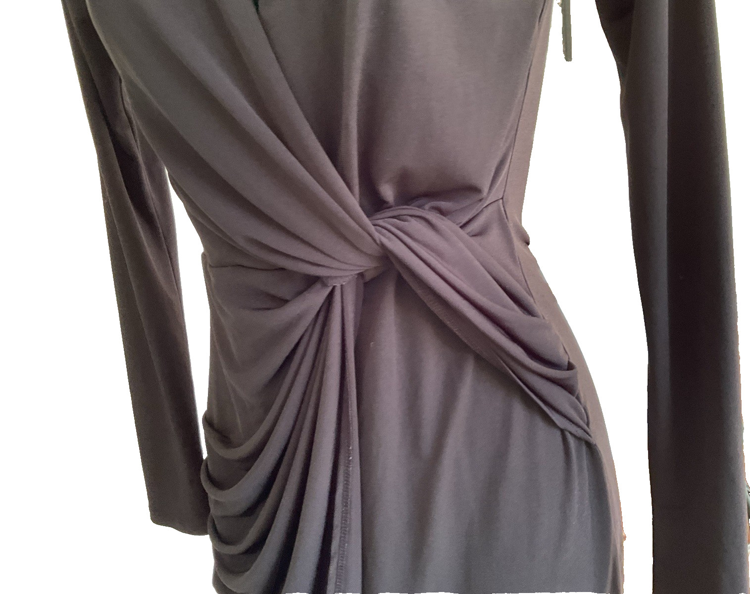 Forever 21 Black Knot Front Long Sleeve Bodycon Mini Dress Womens Size S