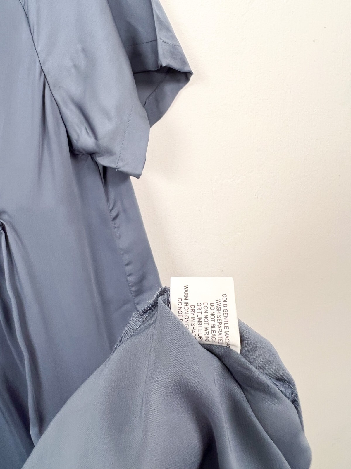 Hush Dress Extra Small Blue Grey Satin Holiday Lightweight Pockets