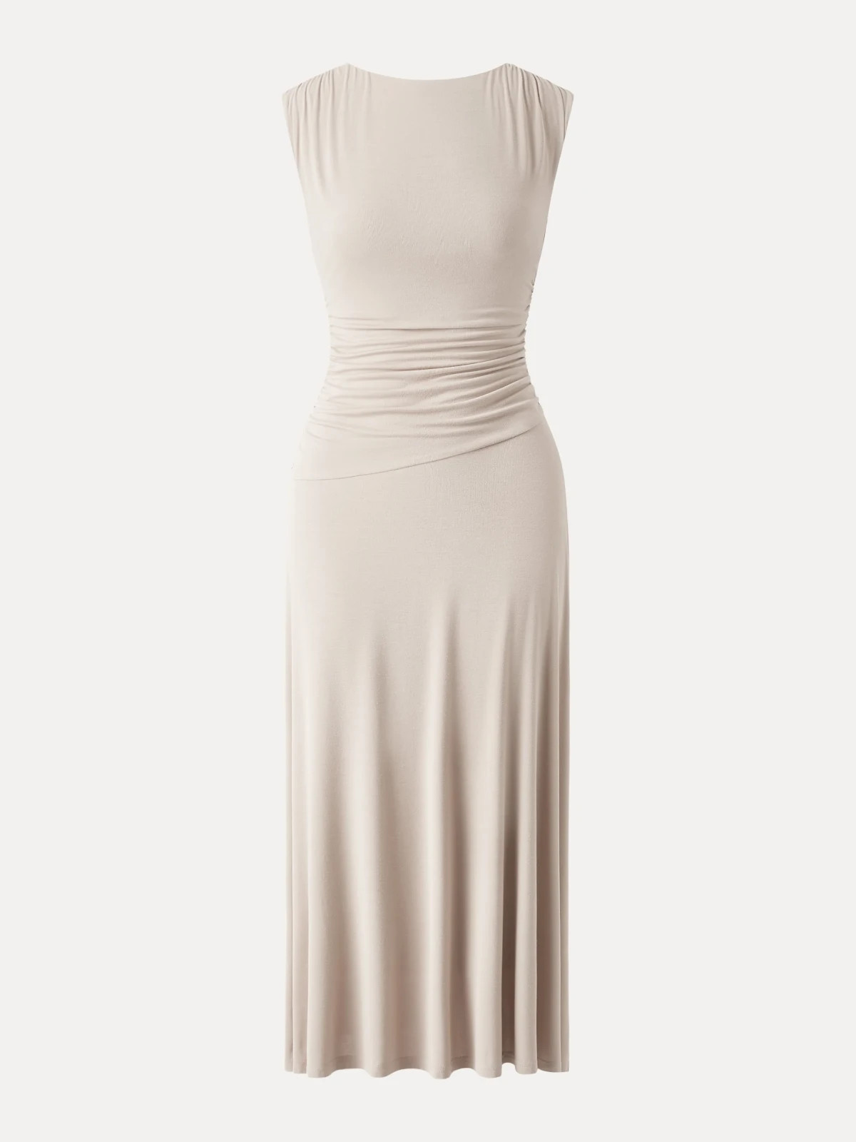 OGL Breezy Cooling Side Ruched Maxi Dress, Fog, Freeship US