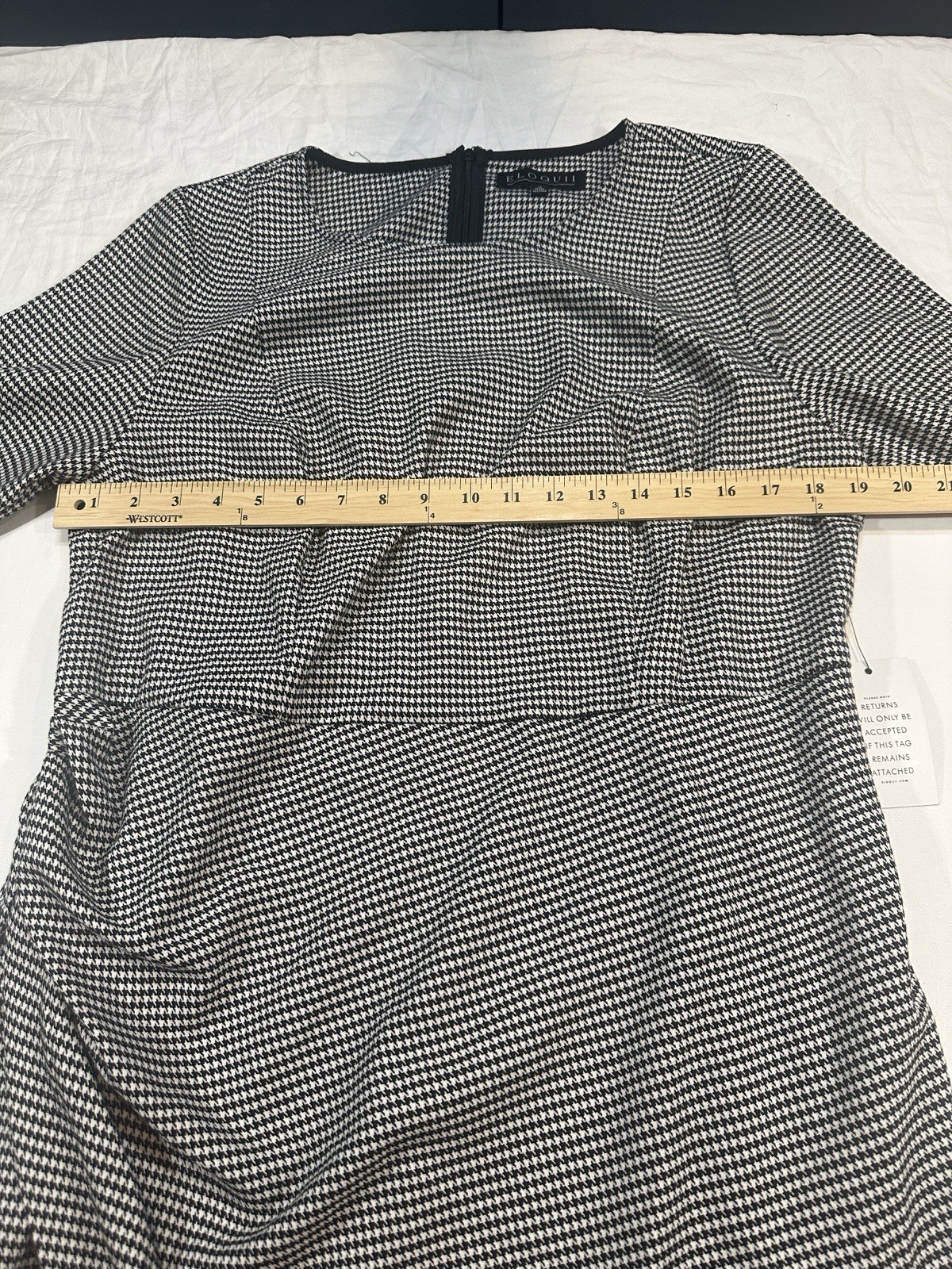 NWT Eloquii White and Black Grid Pattern Midi Dress Size 14